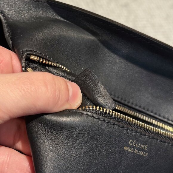 Céline Midnight Blue Croc Embossed Nubuck Small Tie Tote - Picture 14 of 15